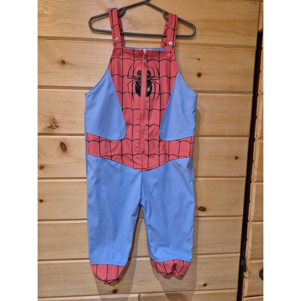 Rare Primark Spiderman 24-36 Month Fleece Lined Water Resistant Overall Blue/red